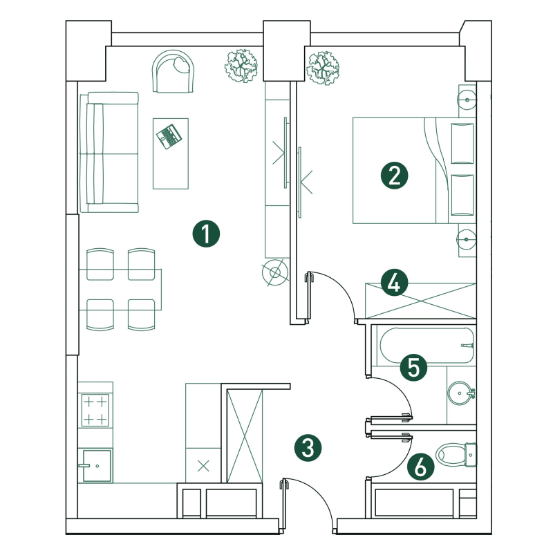 2 ккв (Евро) 50,3 м²