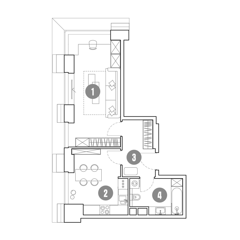 1 ккв 46 м²
