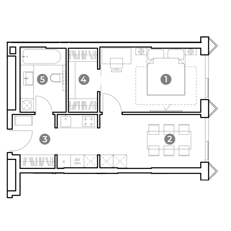 1 ккв 42,6 м²