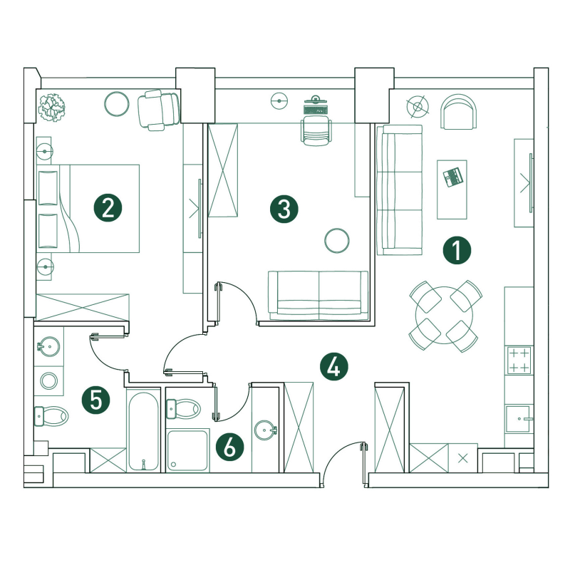 3 ккв (Евро) 75,8 м²
