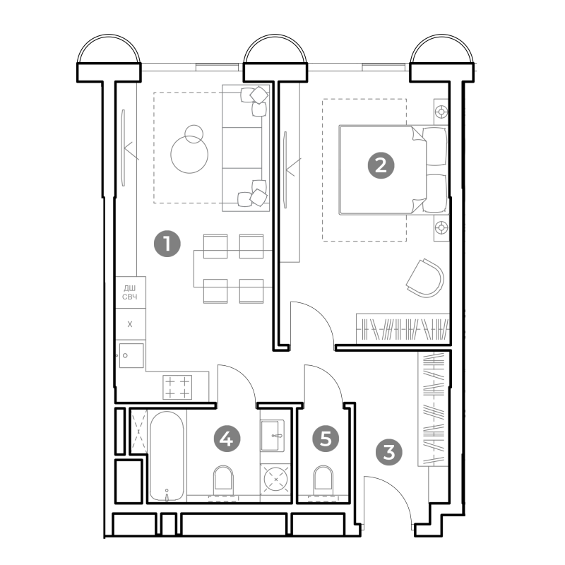 2 ккв (Евро) 50,2 м²