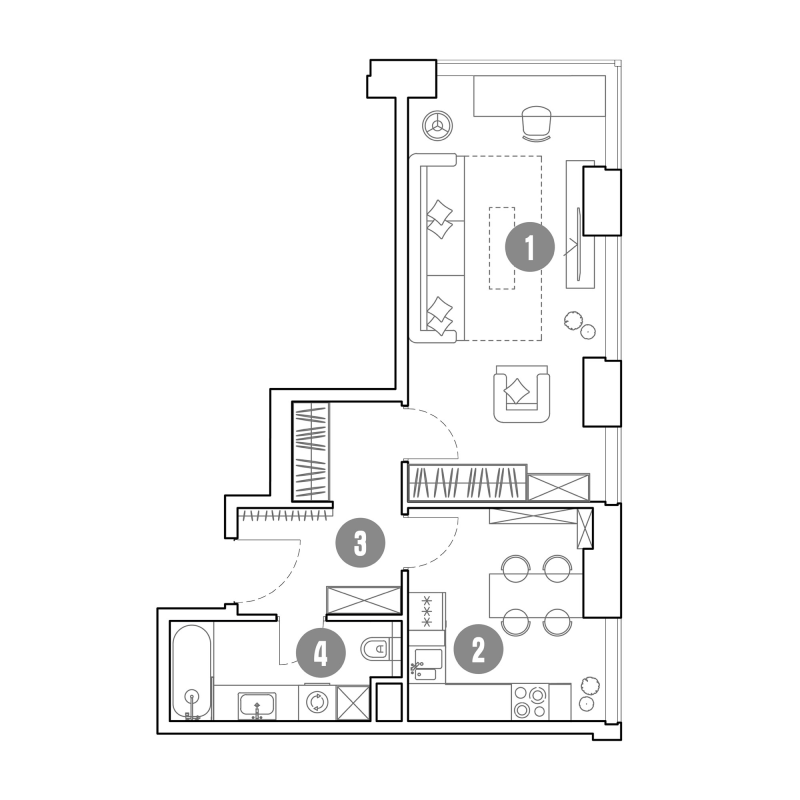 1 ккв 43,7 м²