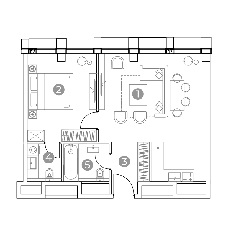 2 ккв (Евро) 55,7 м²