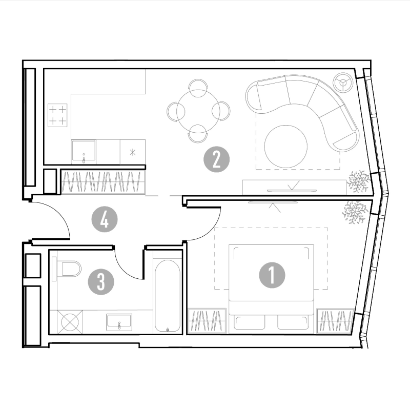 2 ккв (Евро) 46 м²