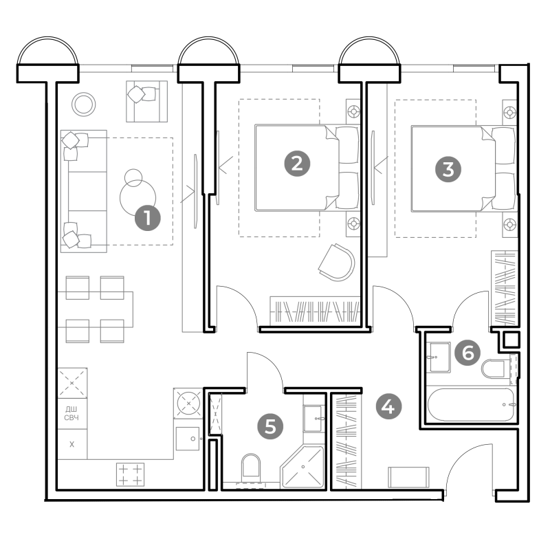 3 ккв (Евро) 70,3 м²