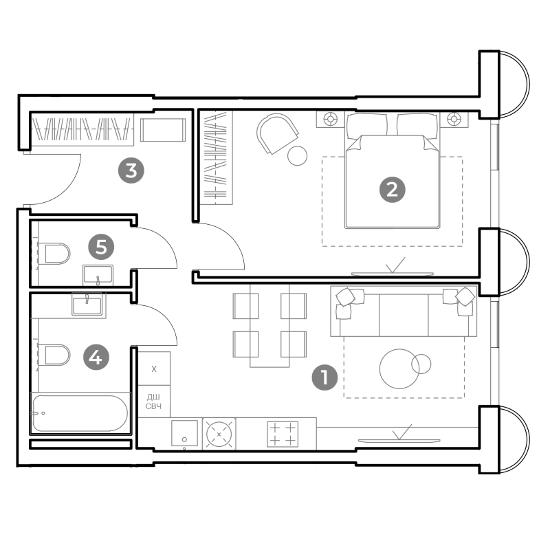 2 ккв (Евро) 47,1 м²