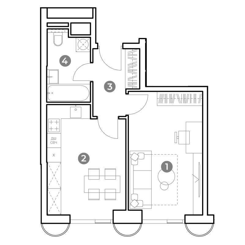 1 ккв 41 м²