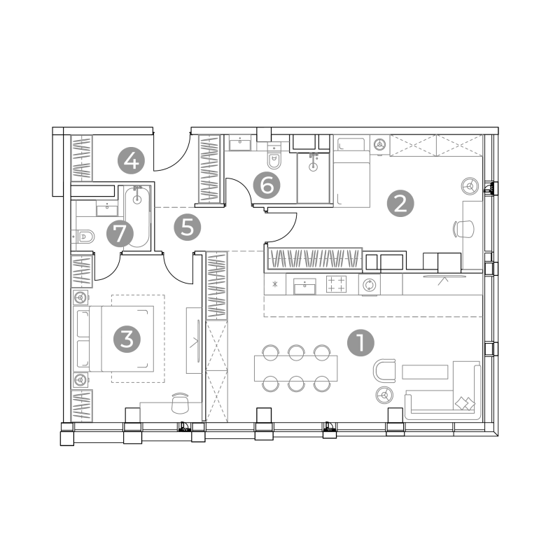 3 ккв (Евро) 83,9 м²
