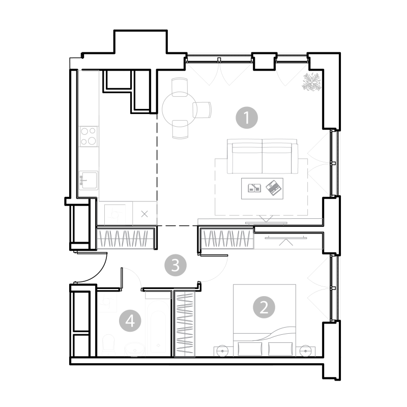 2 ккв (Евро) 55,7 м²