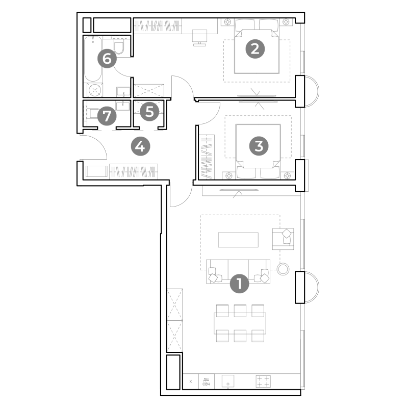 3 ккв (Евро) 83,9 м²