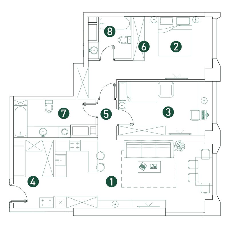 3 ккв (Евро) 84 м²