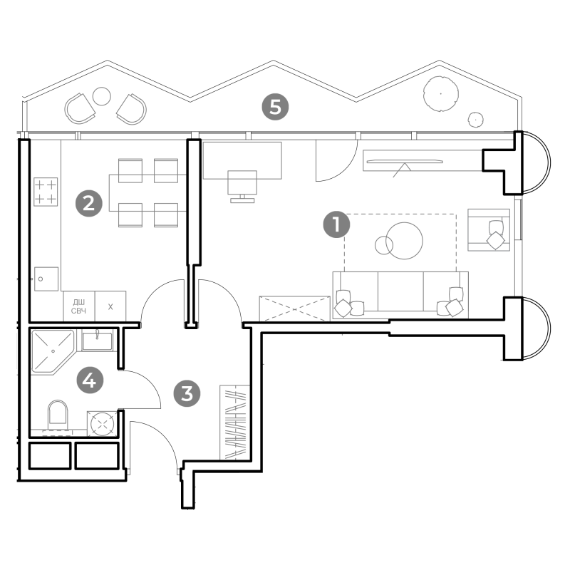 1 ккв 50,4 м²