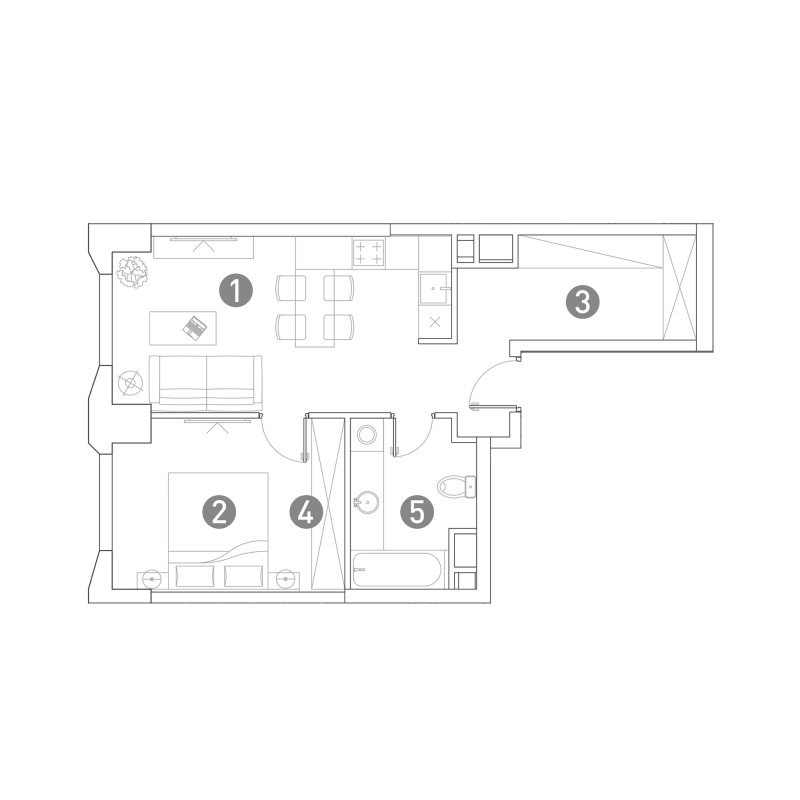 2 ккв (Евро) 47,4 м²