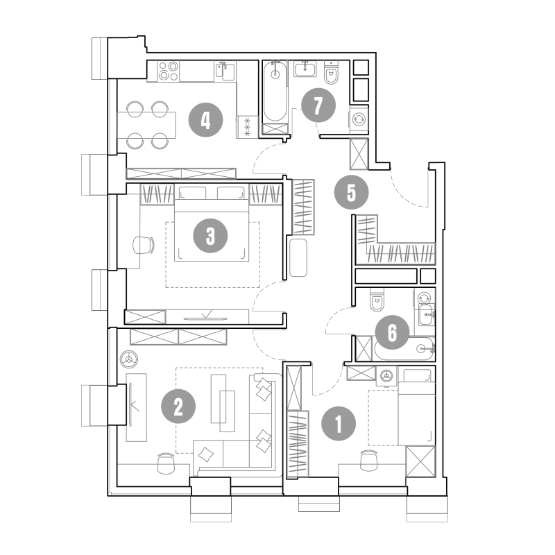 3 ккв 85,5 м²