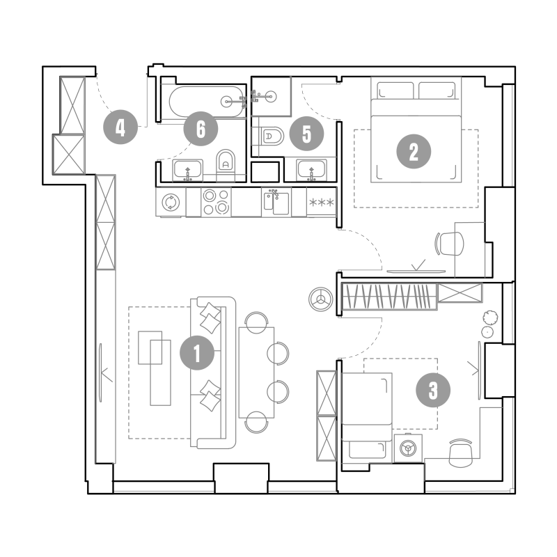 3 ккв (Евро) 62,1 м²