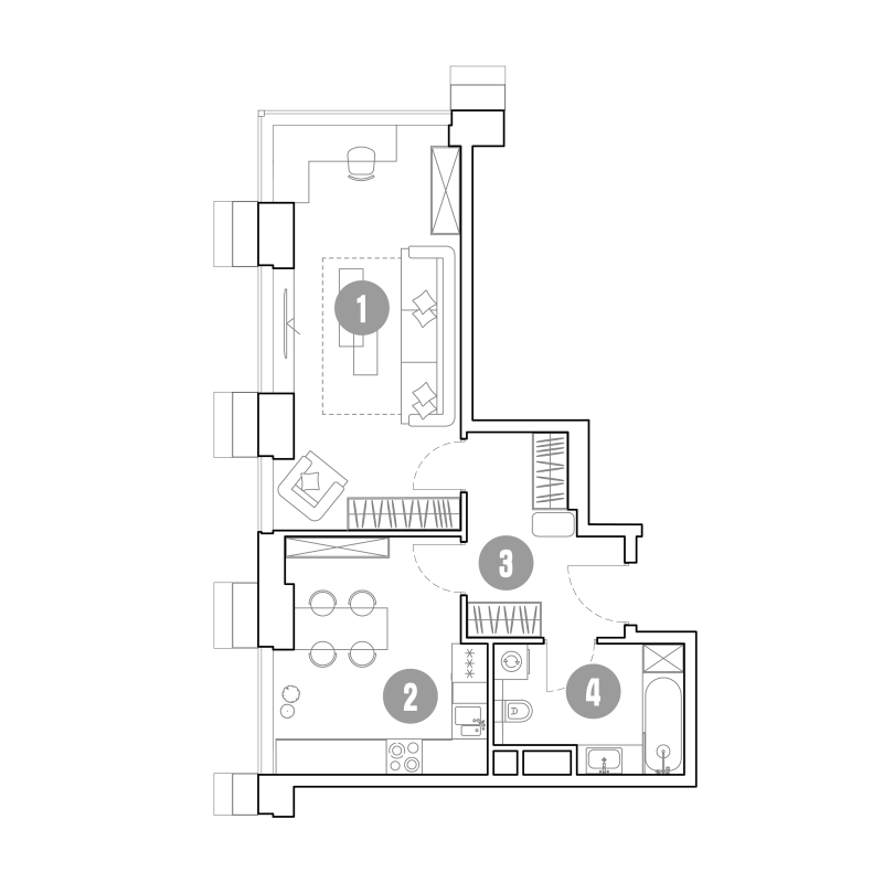 1 ккв 47,4 м²
