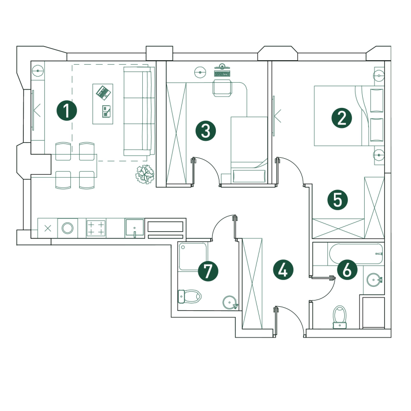 3 ккв (Евро) 66,6 м²