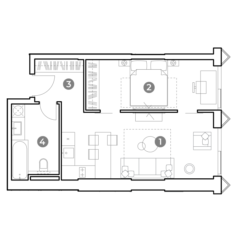 2 ккв (Евро) 47 м²