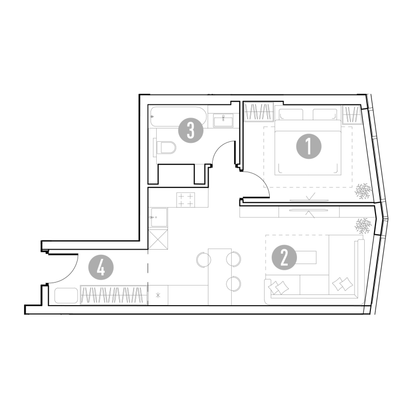2 ккв (Евро) 44,2 м²