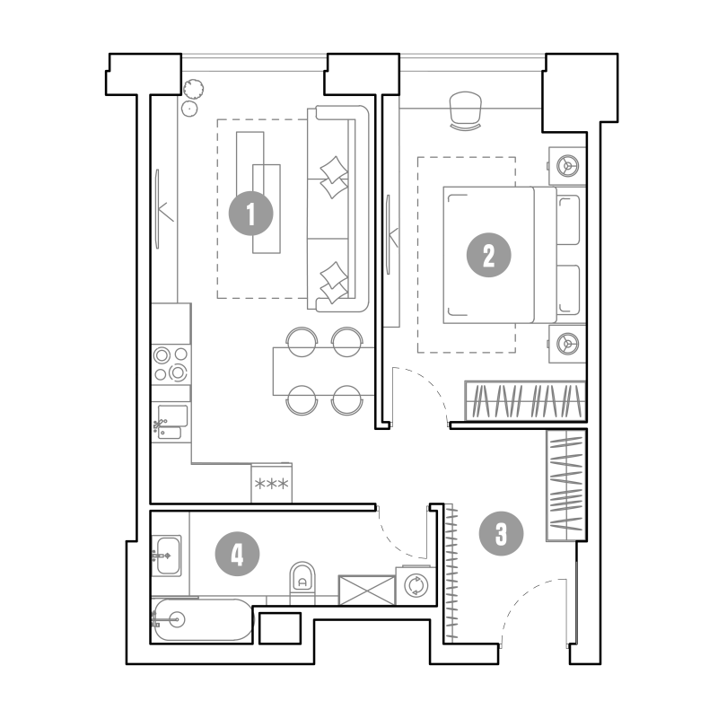2 ккв (Евро) 49,6 м²