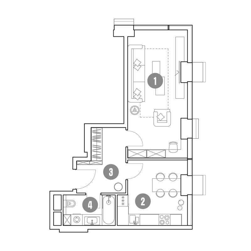 1 ккв 43,9 м²