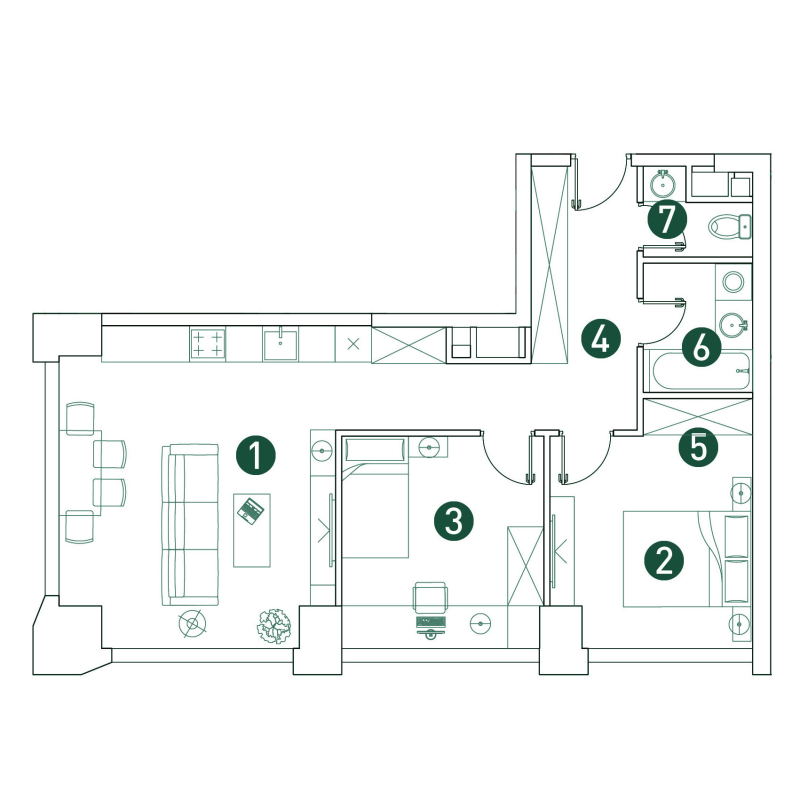 3 ккв (Евро) 64,8 м²