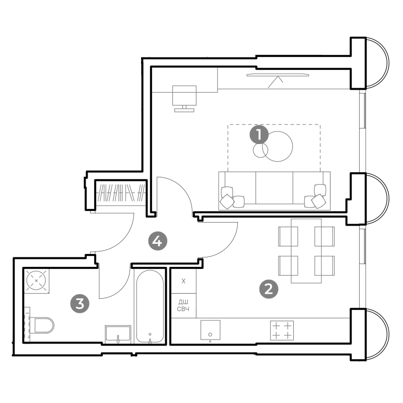 1 ккв 37,1 м²