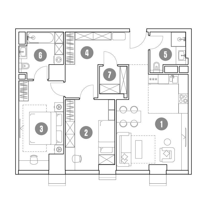 3 ккв (Евро) 81,1 м²