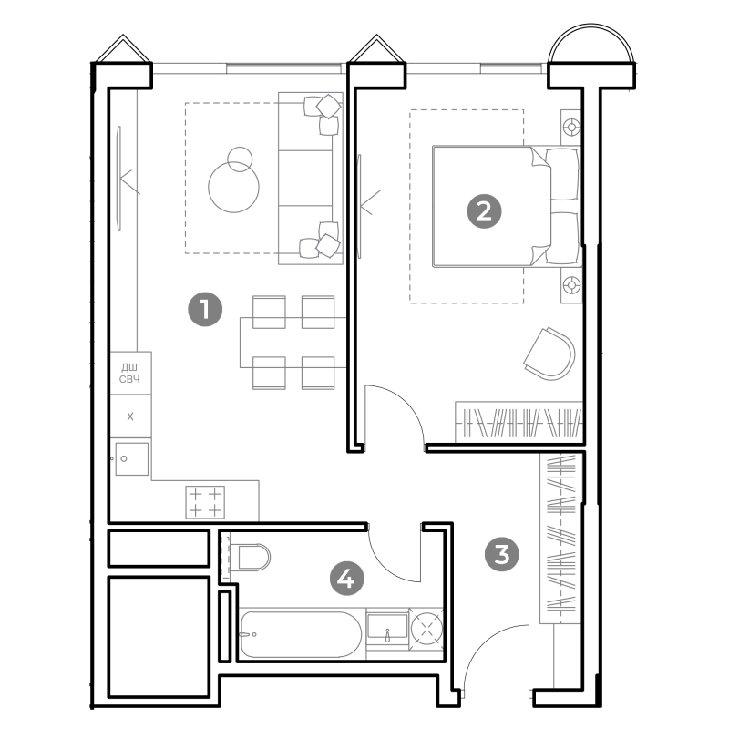 2 ккв (Евро) 50,6 м²