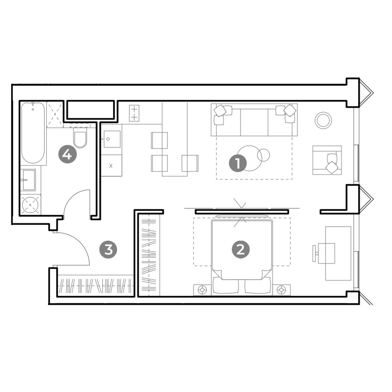 2 ккв (Евро) 45,9 м²