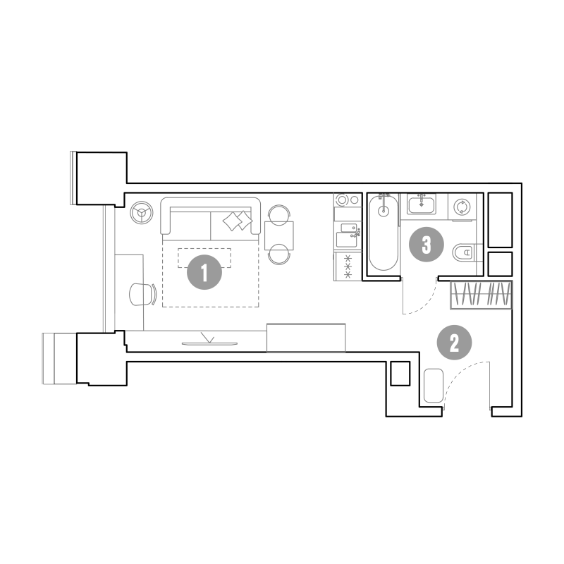 Студия 28,6 м²