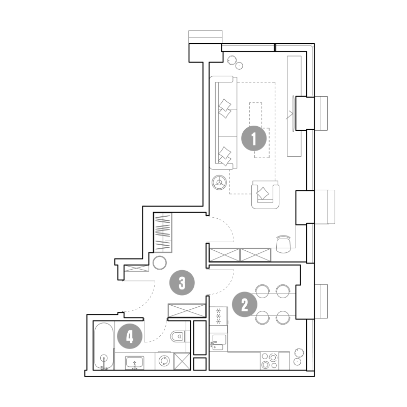 1 ккв 43,7 м²