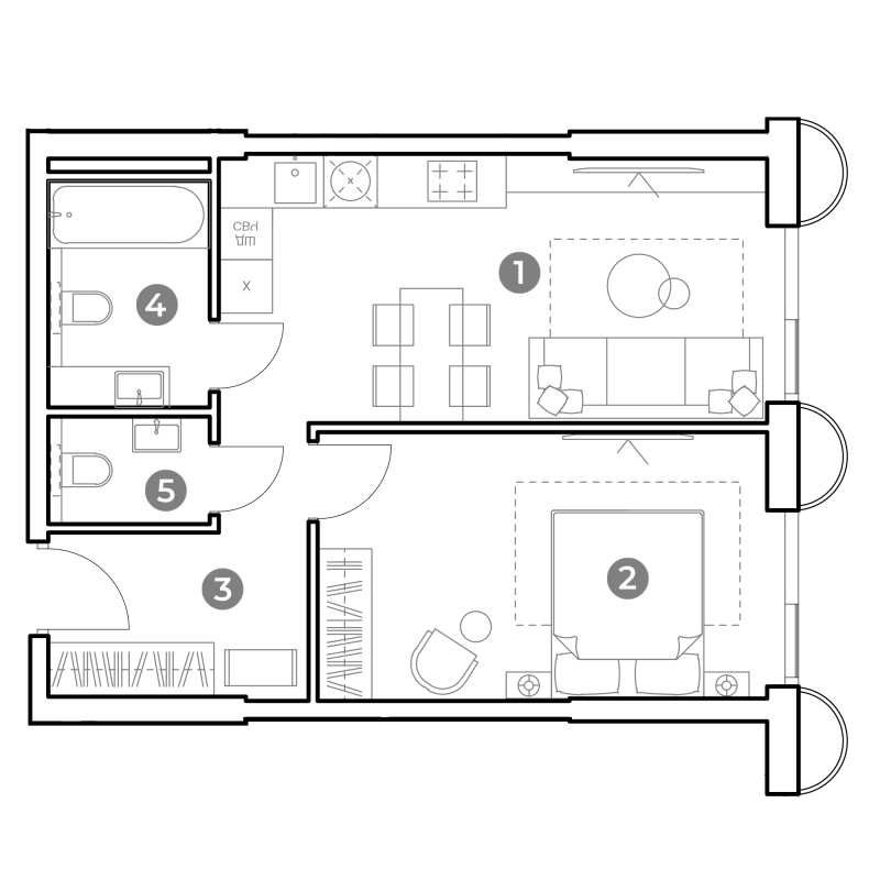 2 ккв (Евро) 47,1 м²