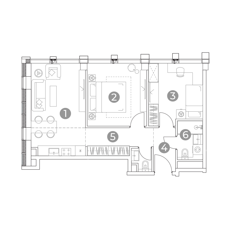 3 ккв (Евро) 55,1 м²