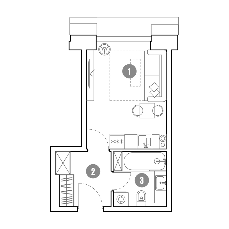 Студия 23,6 м²