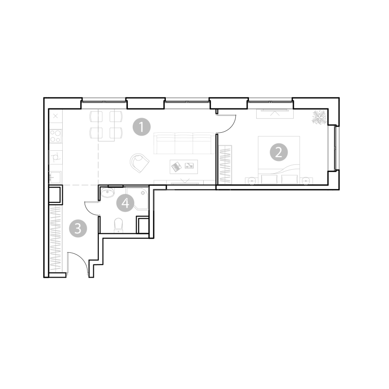 2 ккв (Евро) 51 м²