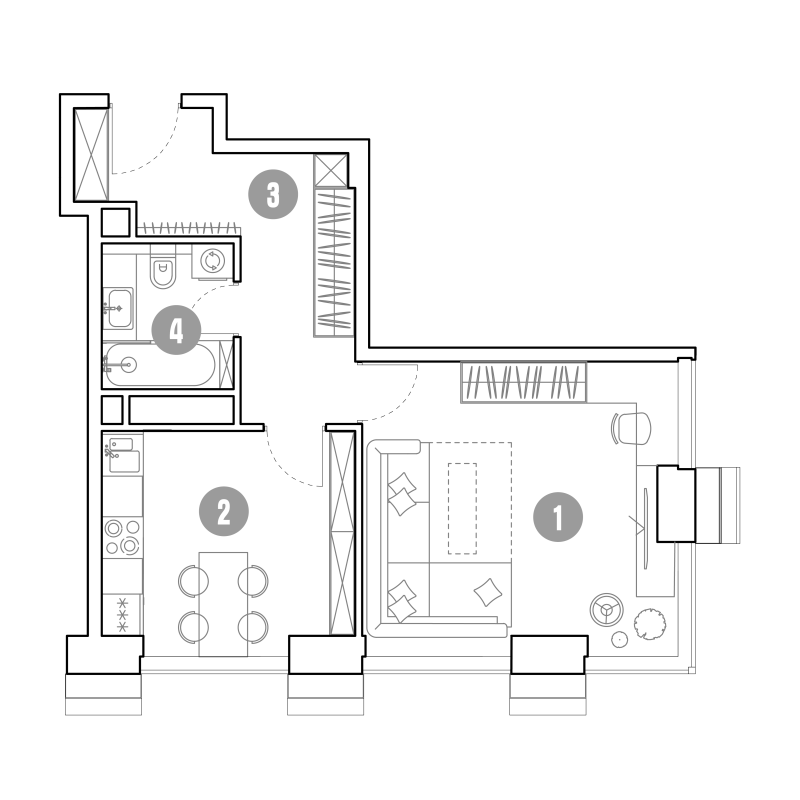 1 ккв 44,5 м²