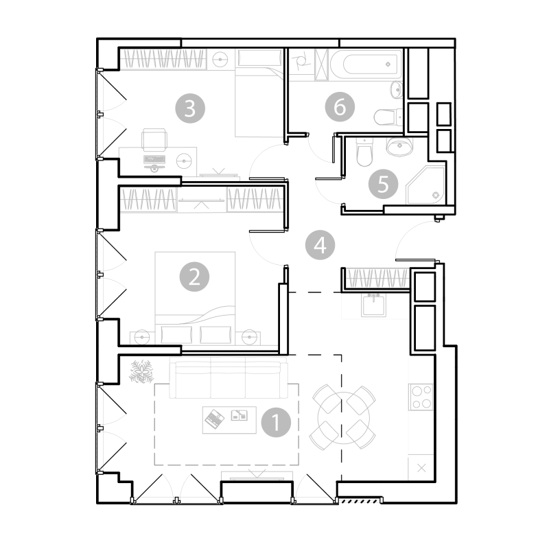 3 ккв (Евро) 67,6 м²