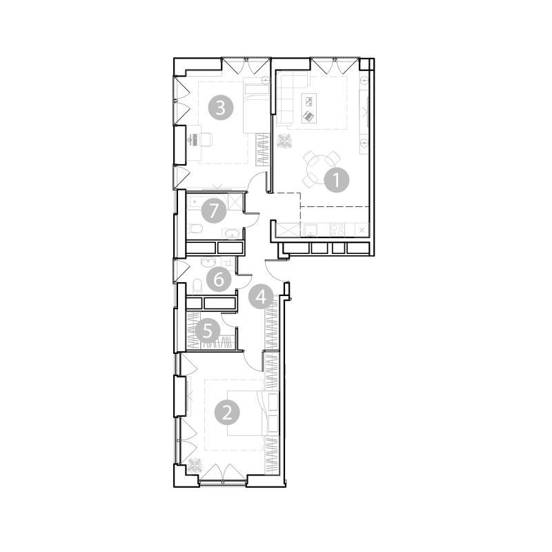 3 ккв (Евро) 86,7 м²