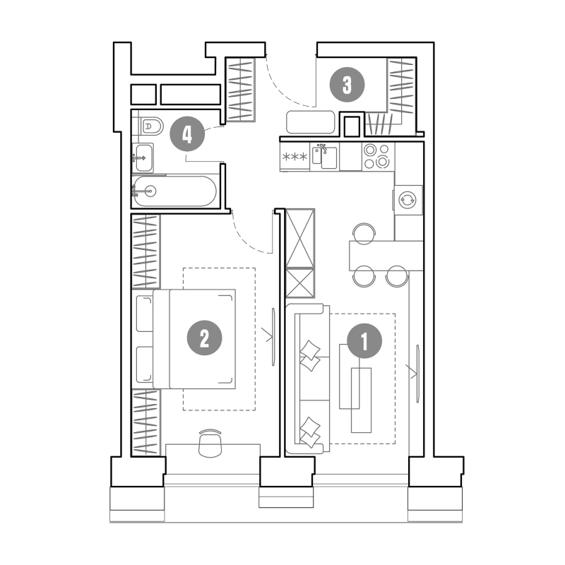 2 ккв (Евро) 45,4 м²