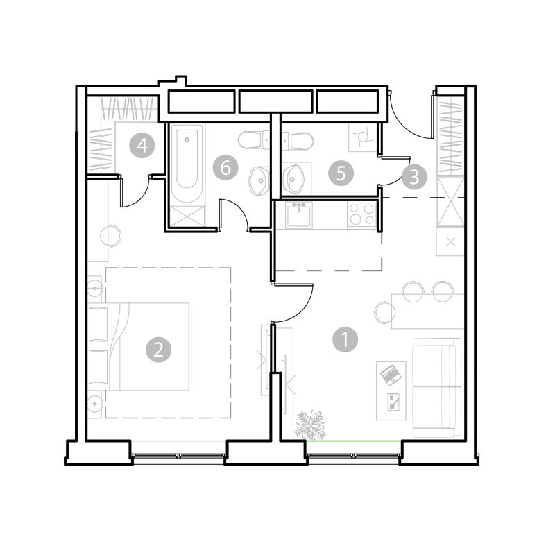 2 ккв (Евро) 51,3 м²