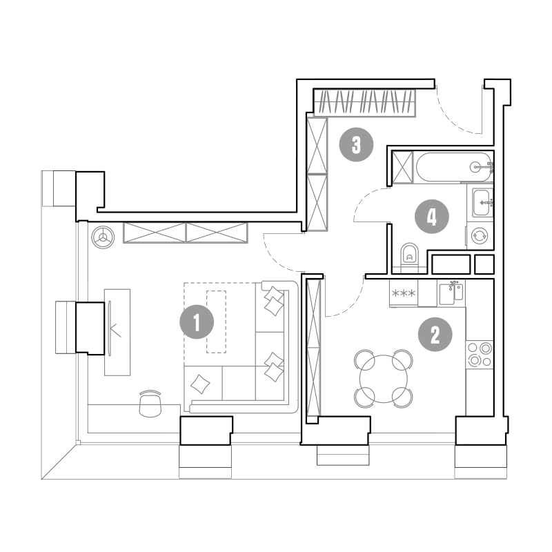 1 ккв 45,6 м²