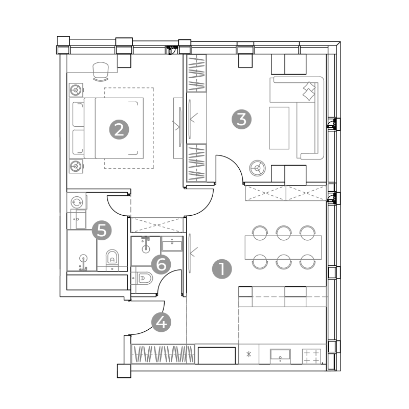 3 ккв (Евро) 61,6 м²