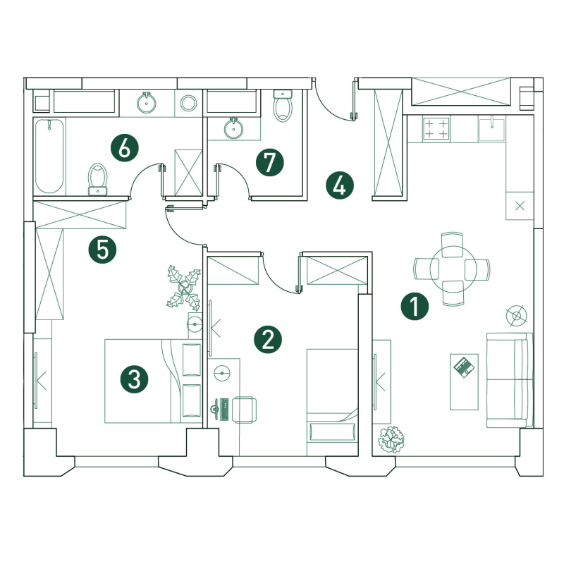 3 ккв (Евро) 77,1 м²