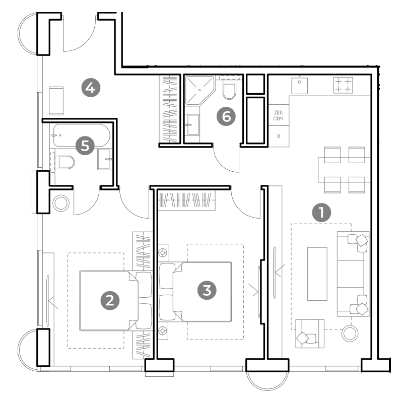 3 ккв (Евро) 74,6 м²
