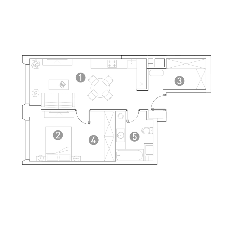 2 ккв (Евро) 51 м²