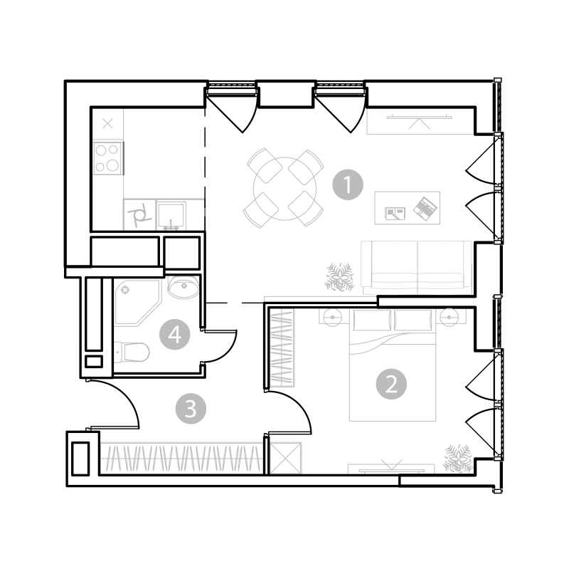 2 ккв (Евро) 46,4 м²