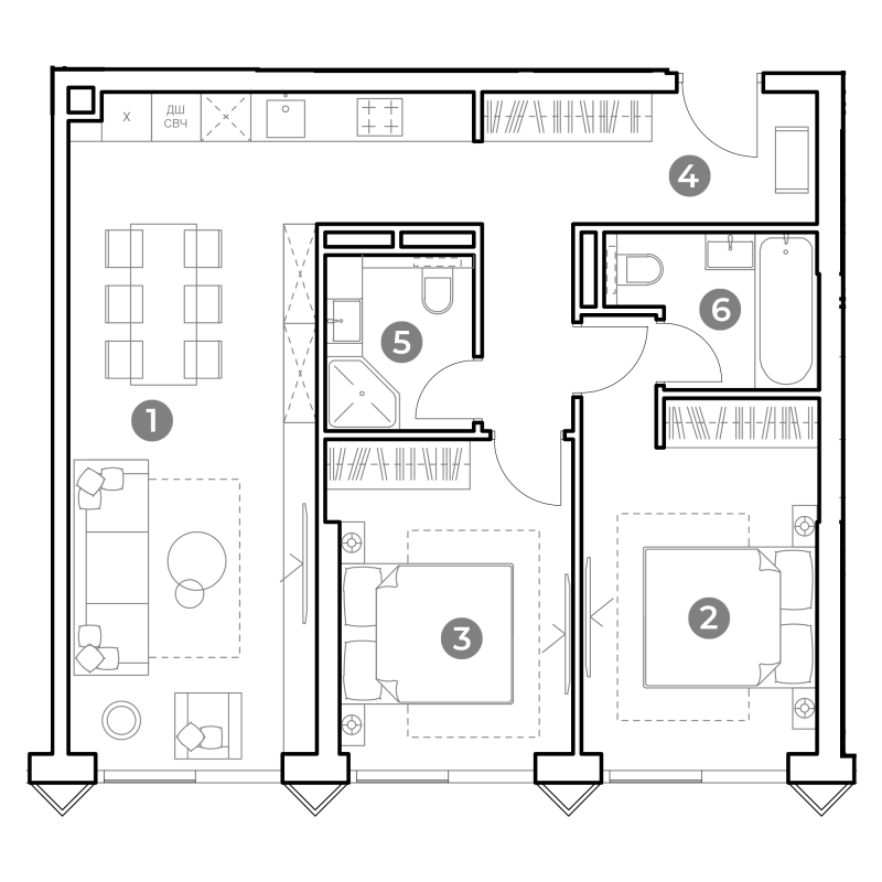 3 ккв (Евро) 70,6 м²