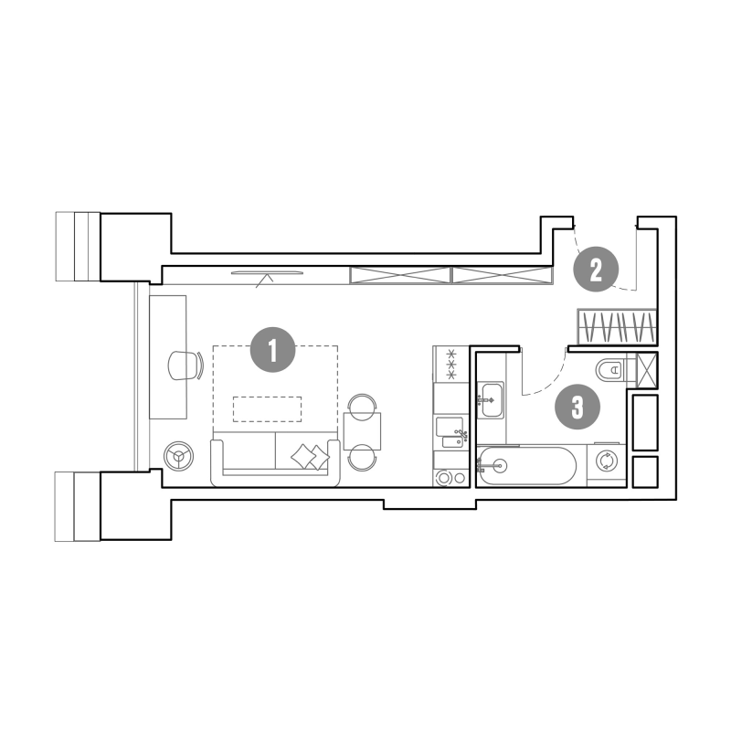 Студия 29,3 м²