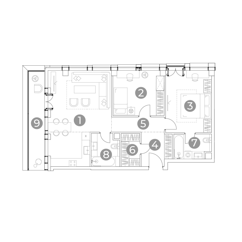 3 ккв (Евро) 88 м²